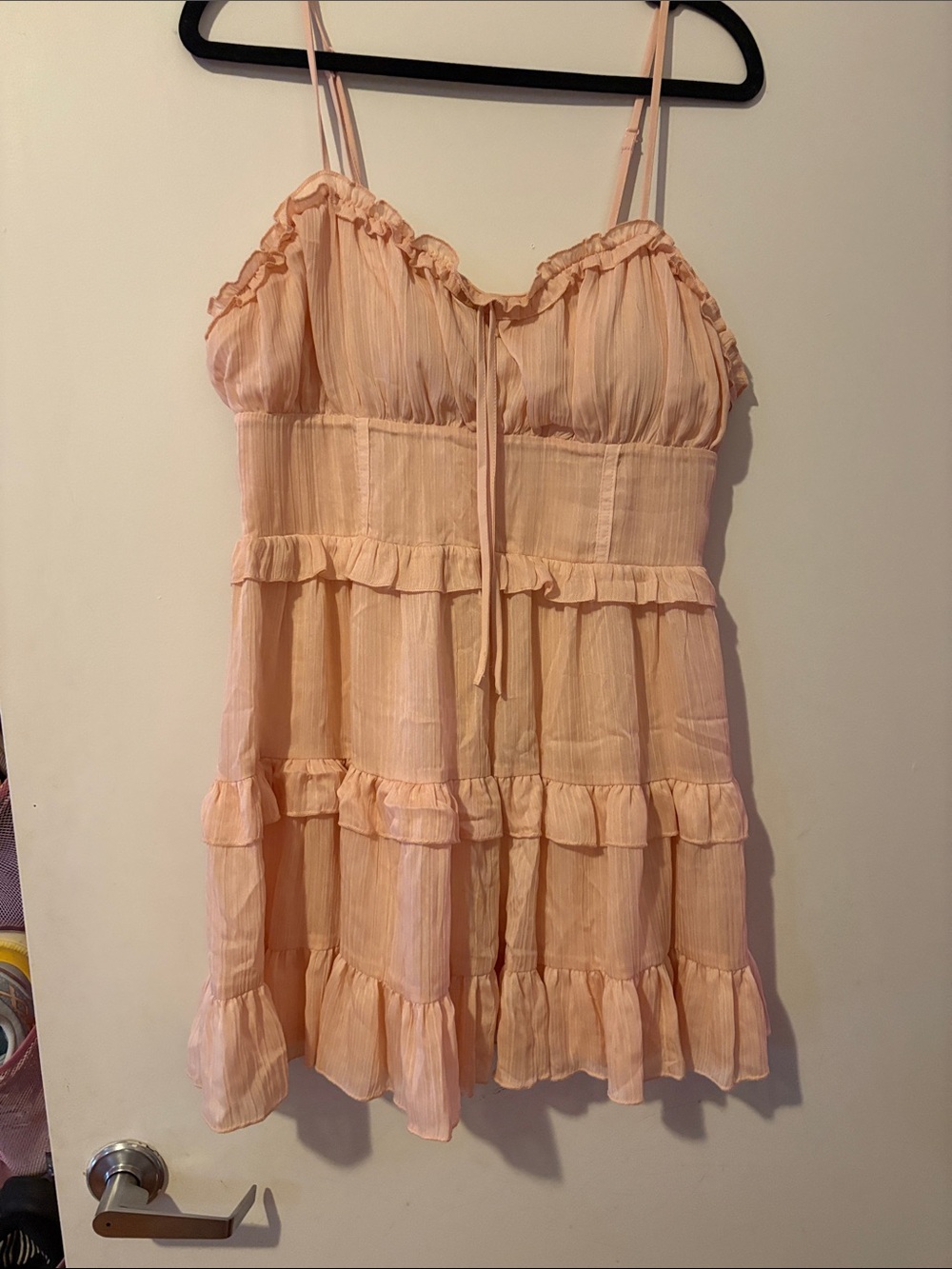 wild fable Peach Ruffle Neckline Sundress - Picture 1 of 3
